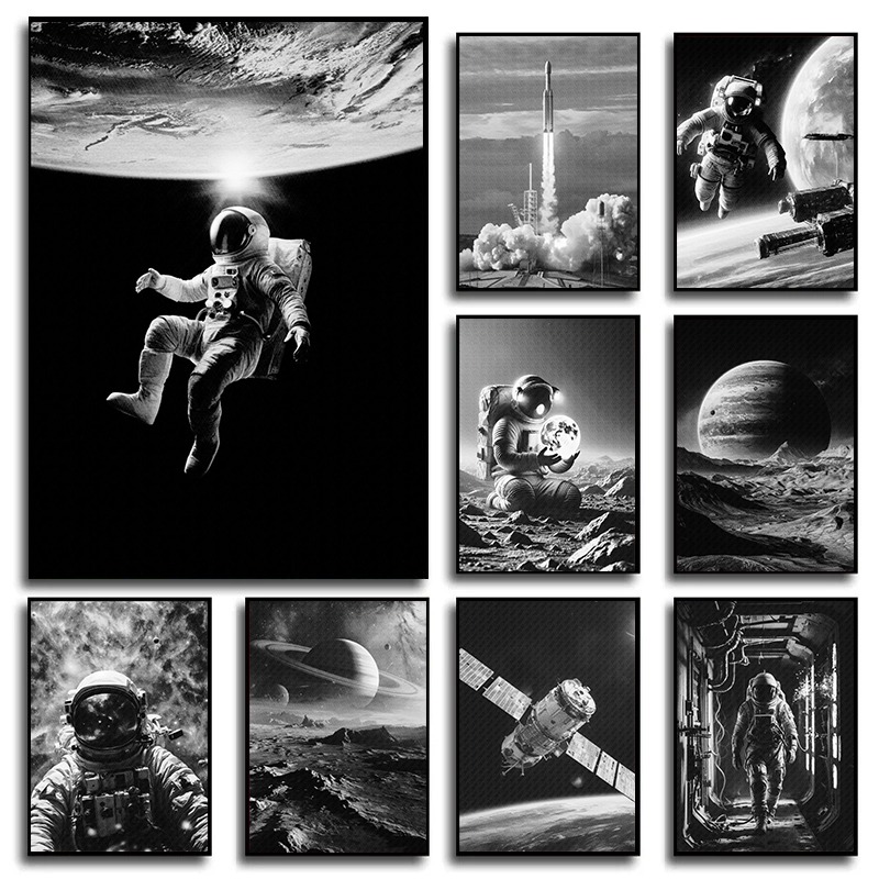 Star Map Poster - Toile imprimée de l'espace rétro de