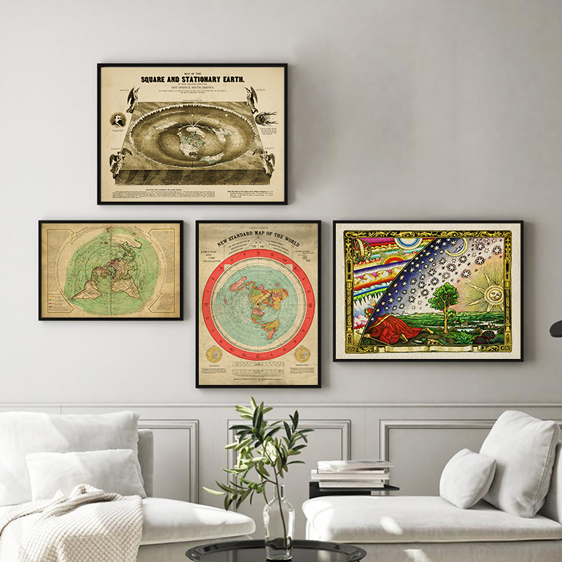Star Map Poster - Nouvelle carte du monde Standard imprimée,